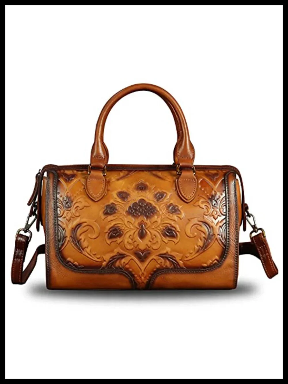 Genuine Leather Handbag Women Handmade Vintage Satchel Retro Cowhide Crossbody
